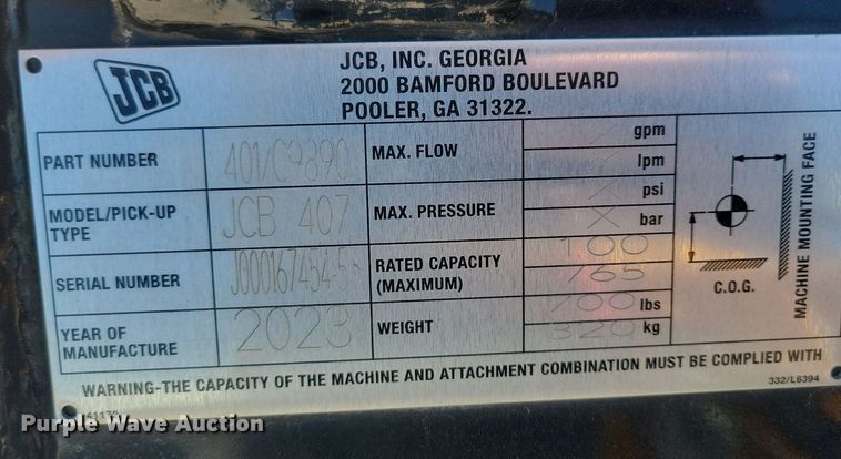 image for item DG0614 2021 JCB 407 wheel loader