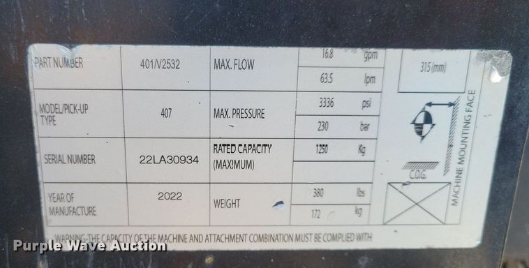 image for item DG0615 2022 JCB 407 T4 wheel loader