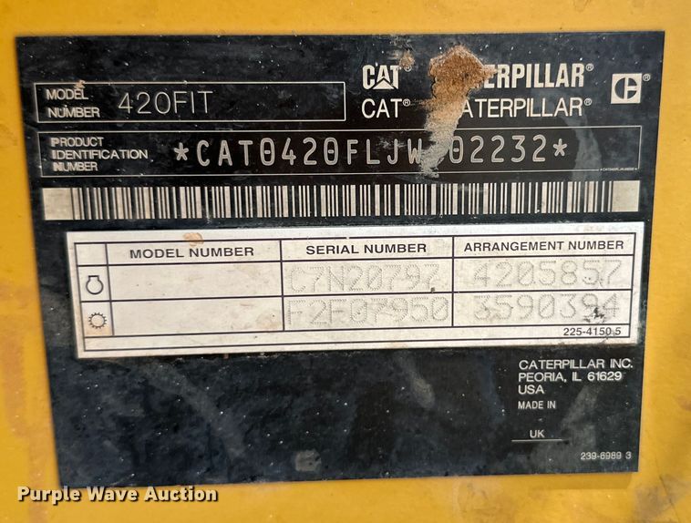 image for item DK6606 2014 Caterpillar 420FIT backhoe