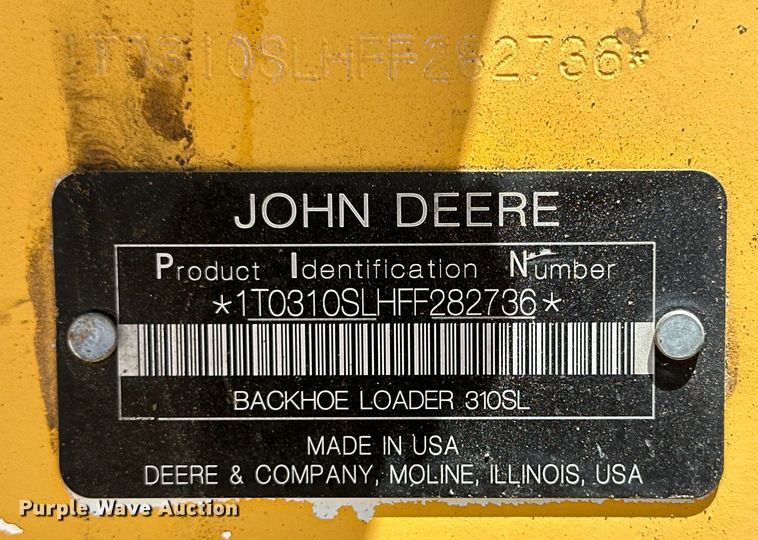 image for item DK6624 2015 John Deere 310SL backhoe