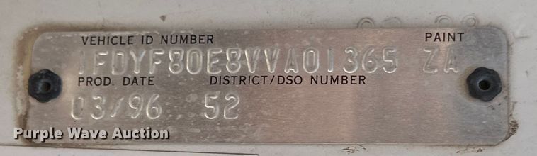 image for item DK6629 1997 Ford F800 digger derrick truck