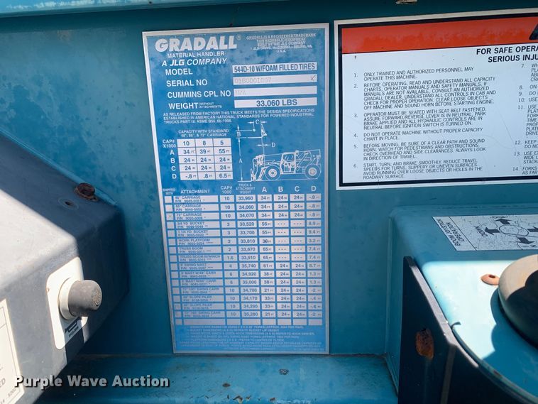 image for item DM7870 2003 Gradall 544D10 telehandler