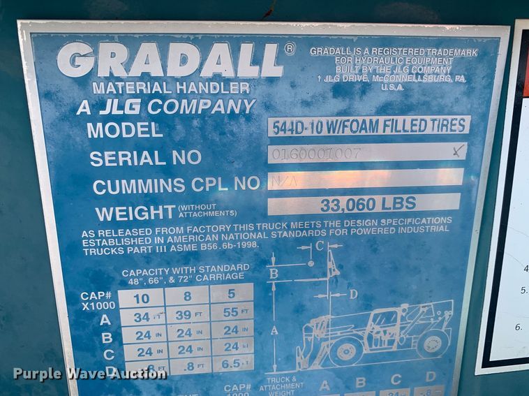 image for item DM7870 2003 Gradall 544D10 telehandler