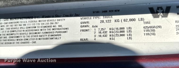 image for item DN3240 2000 Western Star 4800 ready mix truck