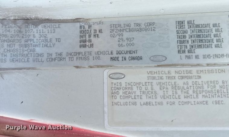 image for item DN3251 1999 Sterling  L9511 ready mix truck