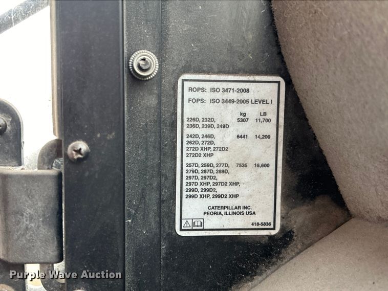 image for item DO6490 2017 Caterpillar 289D tracked skid steer loader