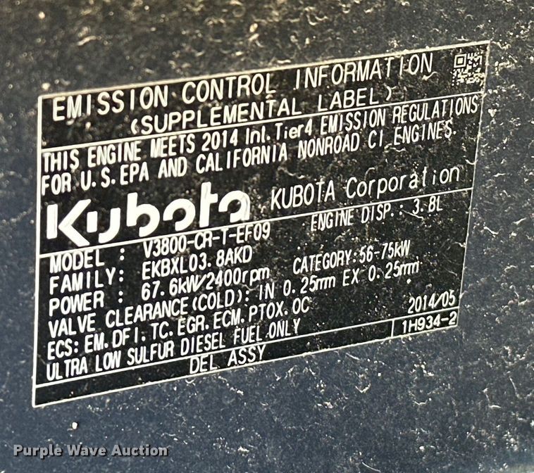 image for item DO6963 2014 Kubota  SVL90-2 tracked skid steer loader