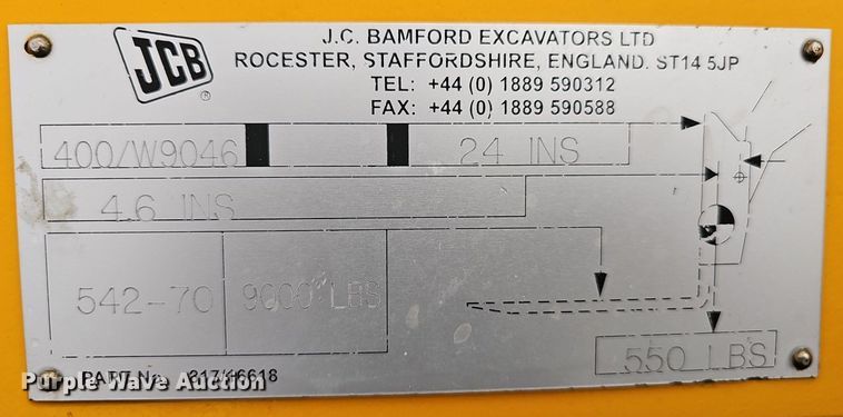 image for item DP0926 2023 JCB 542-70AG telehandler