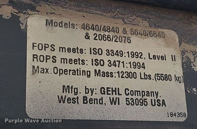 image for item DP6435 2004 Gehl 5640 skid steer loader