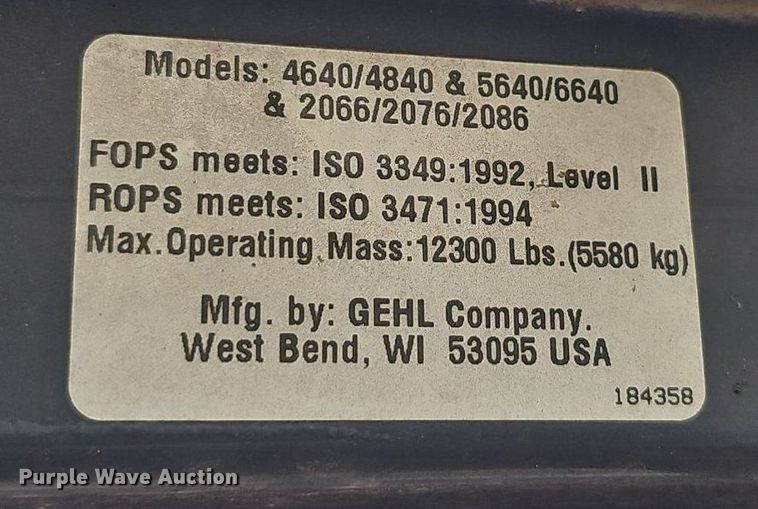 image for item DP6436 2005 Gehl 5640 skid steer loader