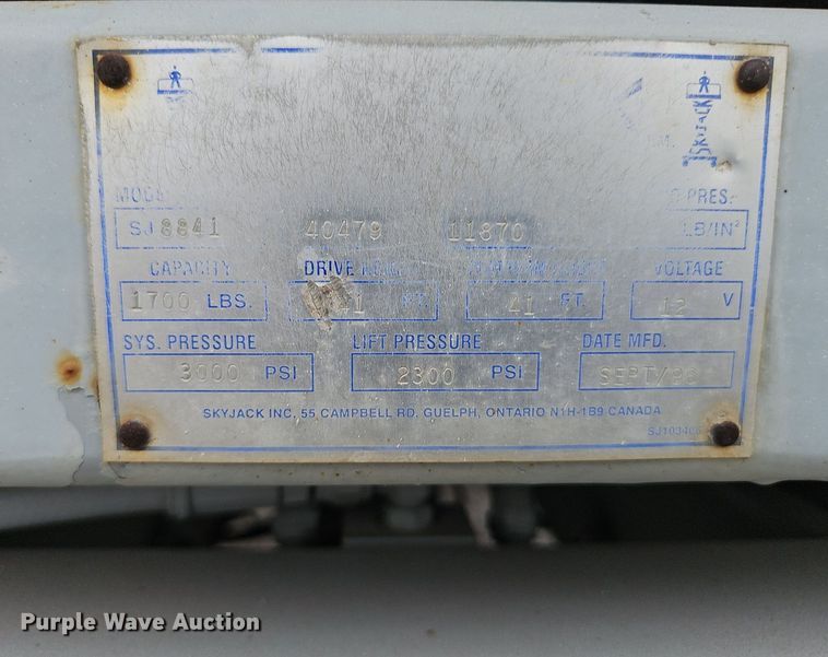 image for item DP6439 1996 Skyjack SJ8841 scissor lift