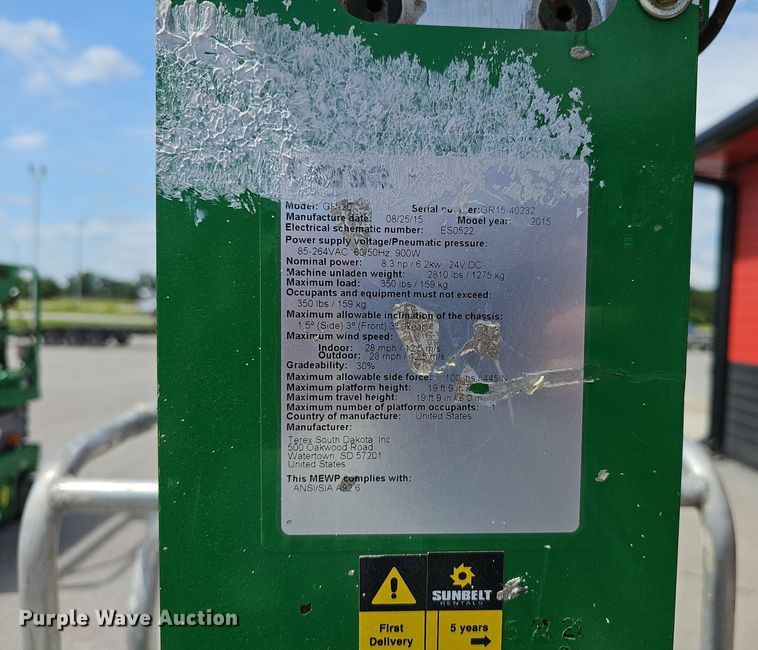 image for item DP6451 2015 Genie Runabout GR20 vertical lift