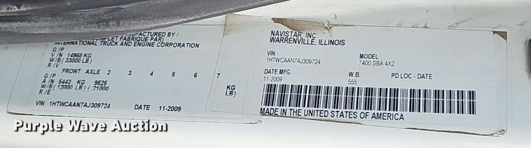image for item DP6452 2010 International WorkStar 7300 flatbed truck