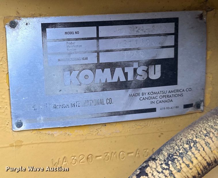 image for item DP8377 1999 Komatsu  WA320-3MC wheel loader