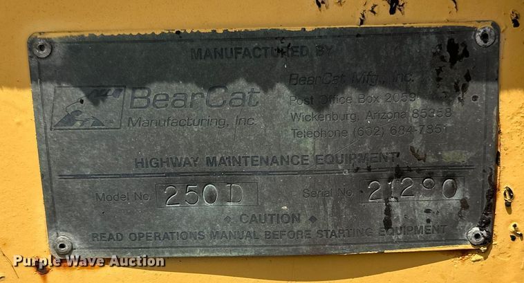 image for item DP8383 Bear Cat  250D pothole patcher