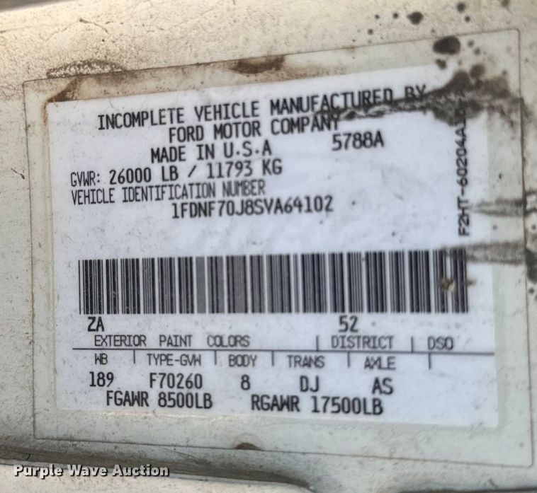 image for item DQ6772 1995 Ford F700 dump truck