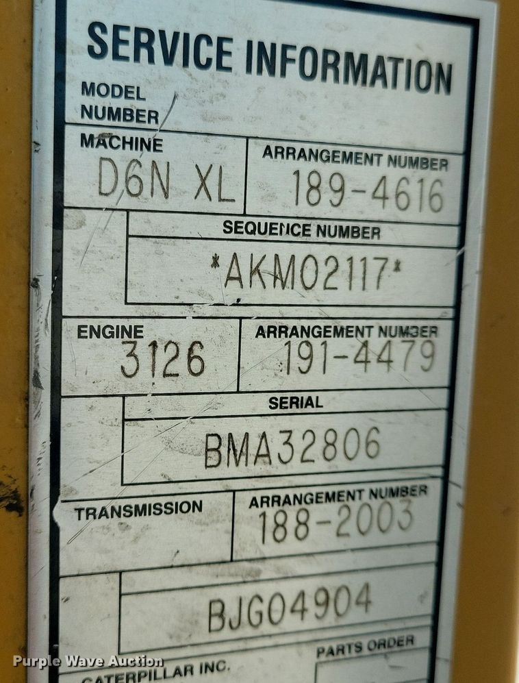 image for item DR4306 2006 Caterpillar D6N XL dozer