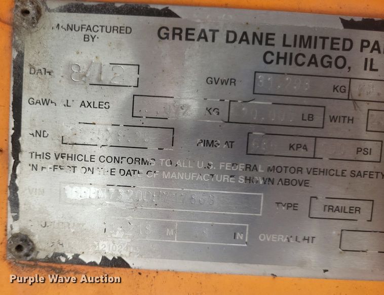 image for item DR4779 2013 Great Dane  FSP-0024-00099 flatbed trailer with forklift