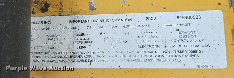 image for item DR8635 2002 Caterpillar  325C excavator