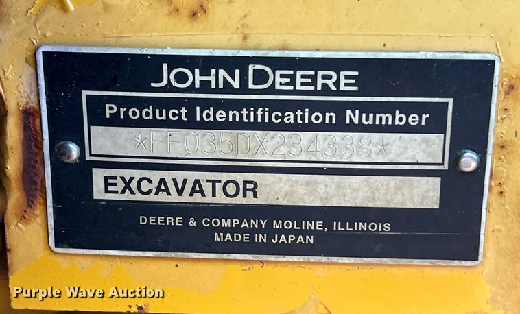 image for item DS3063 2005 John Deere 35D mini excavator