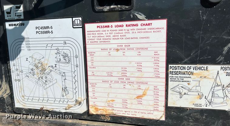 image for item DS3064 2022 Komatsu  PC55MR-5 mini excavator