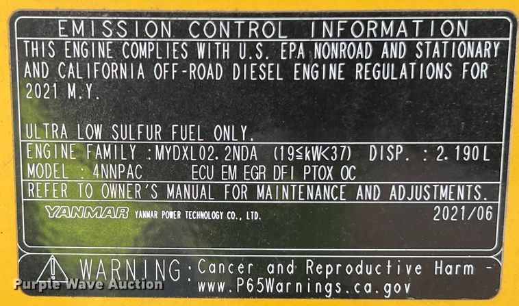 image for item DS3064 2022 Komatsu  PC55MR-5 mini excavator