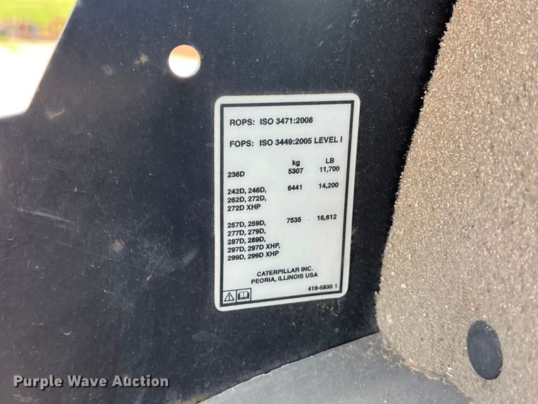 image for item DS3068 2015 Caterpillar 259D tracked skid steer loader