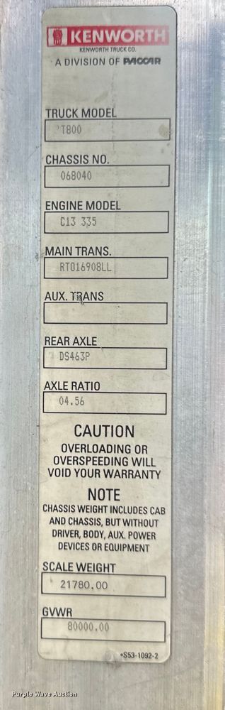 image for item DS4169 2004 Kenworth  T800 dump truck