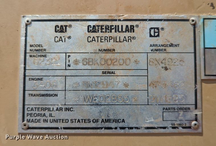 image for item DW5014 1995 Caterpillar 623F elevating scraper