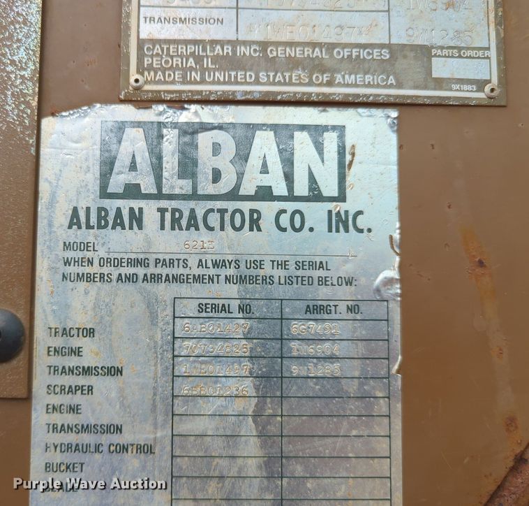 image for item DW5015 1991 Caterpillar 621E scraper