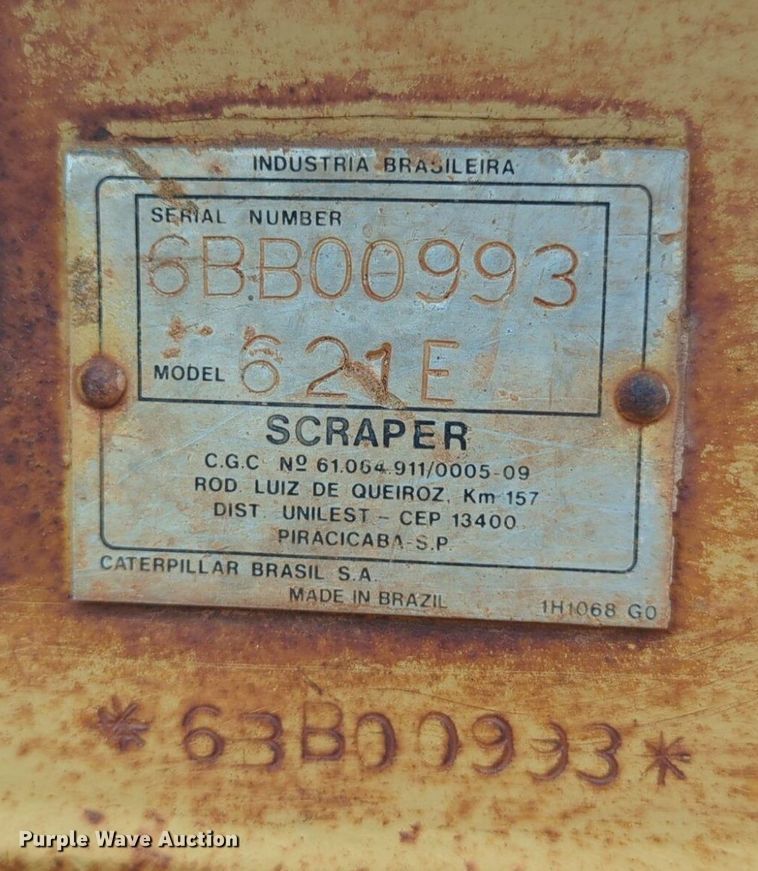 image for item DW5016 1988 Caterpillar 621E elevating scraper