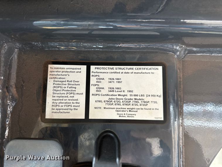 image for item DW5032 2013 John Deere 772GP motor grader