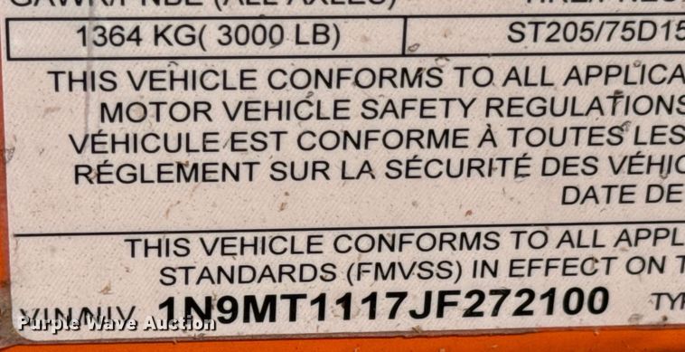 image for item DX0536 2018 National Signal SunRay message board trailer