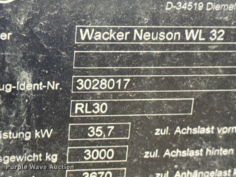 image for item DX0626 Wacker Neuson WL32 wheel loader