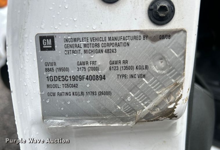 image for item EG1583 2009 GMC C5500 utility / service truck