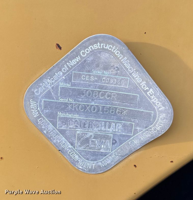 image for item EJ2795 2006 Caterpillar 308C mini excavator