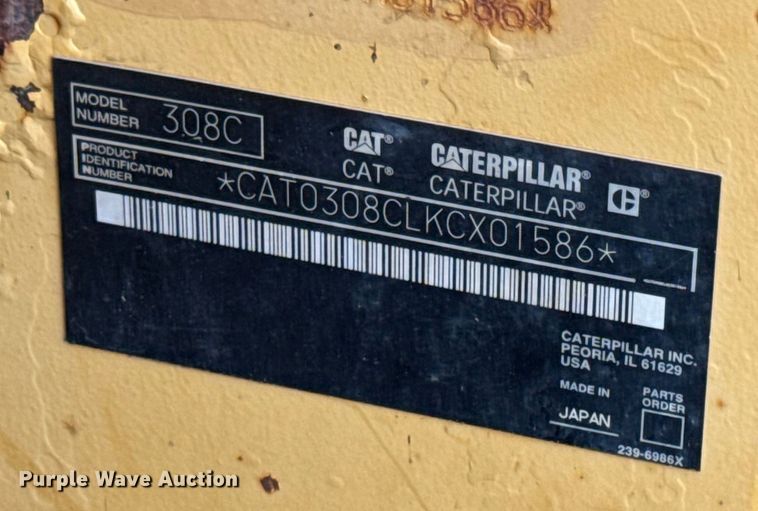 image for item EJ2795 2006 Caterpillar 308C mini excavator