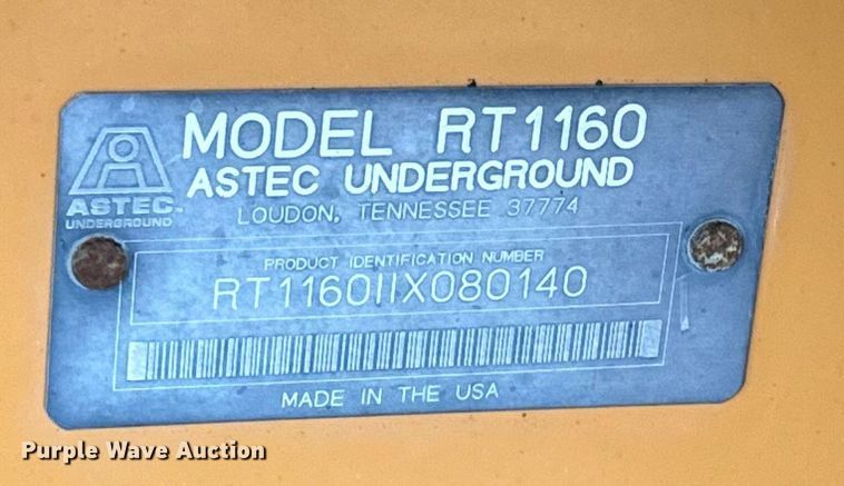 image for item EJ2796 2007 Astec RT1160 trencher