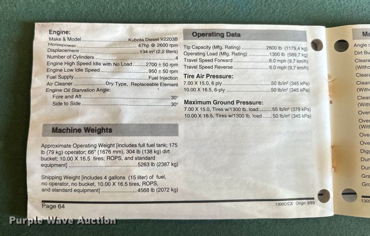image for item EJ2832 Scat Trak 1300c skid steer loader