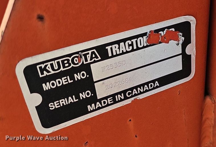 image for item EJ5456 Kubota F2535D  blower