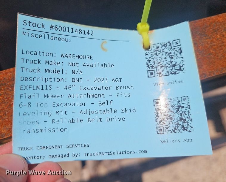 image for item EJ5504 2023 AGT EXFLM115 excavator flail mower