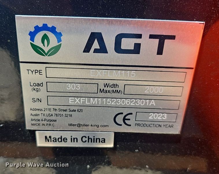 image for item EJ5504 2023 AGT EXFLM115 excavator flail mower