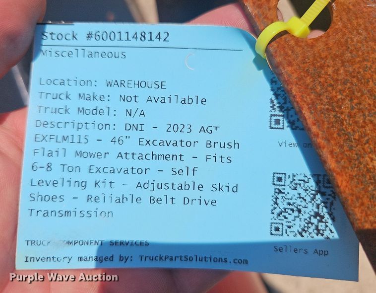 image for item EJ5505 2023 AGT EXFL115 excavator flail mower