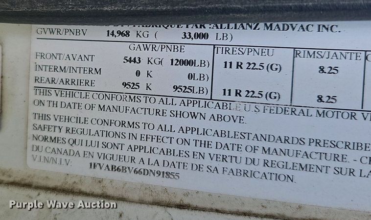 image for item EJ5529 2006 Frieghtliner  FC80 street sweeper truck