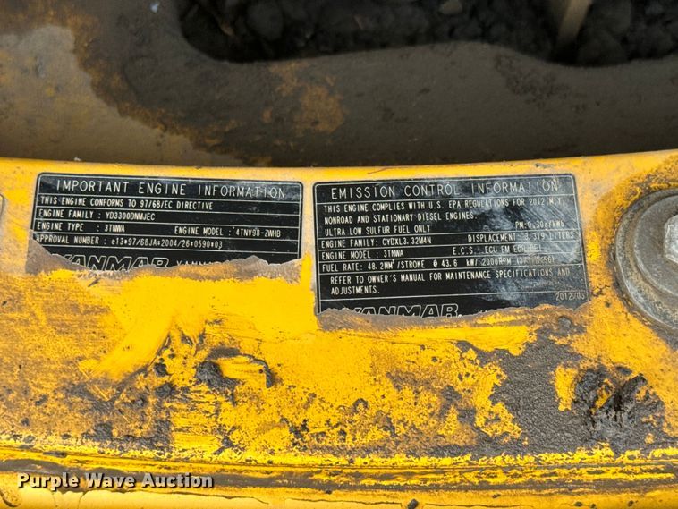 image for item EK1337 2012 John Deere 60D mini excavator