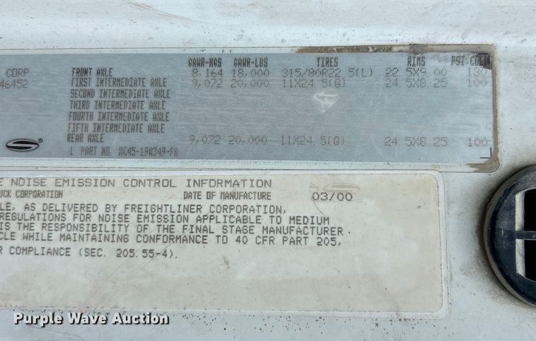 image for item EK4653 2000 Sterling L-Line dump truck