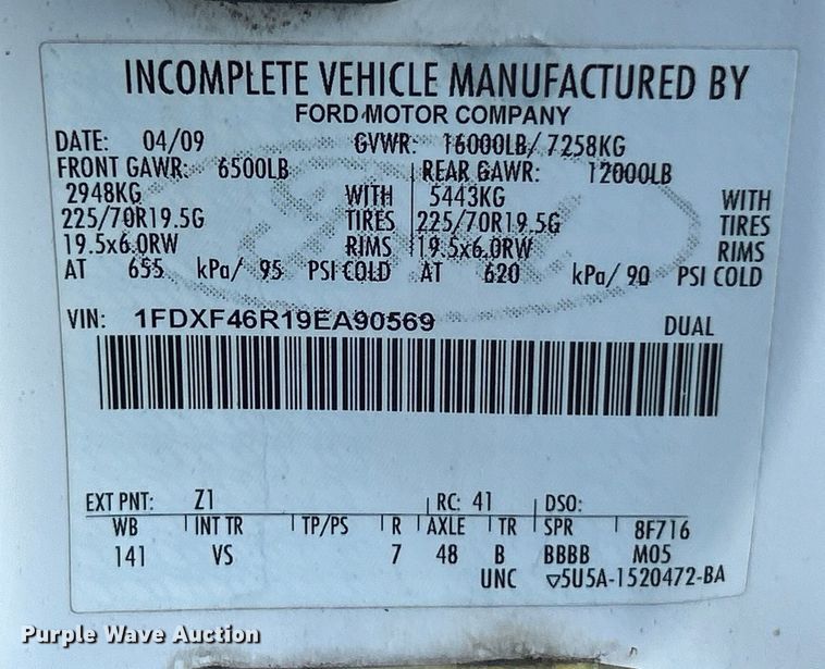 image for item EK4664 2009 Ford F450 Super Duty XL bucket truck