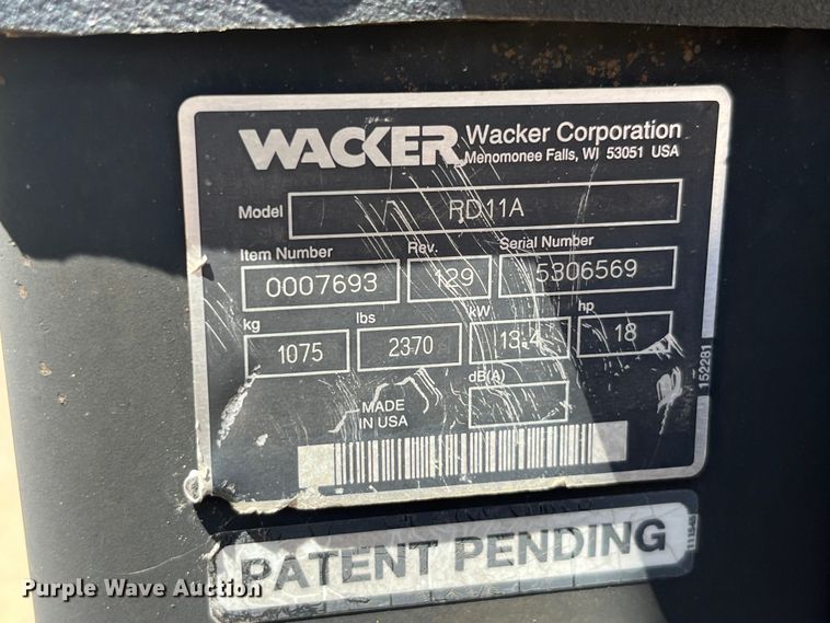image for item EK8540 2003 Wacker RD11A double drum vibratory roller