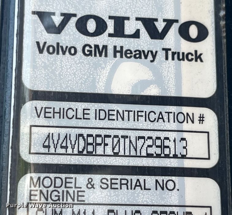 image for item EK8591 1996 Volvo WCA dump truck
