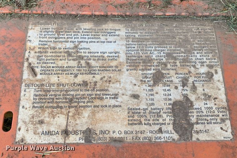 image for item JT9850 Amida 320-241 arrow board trailer